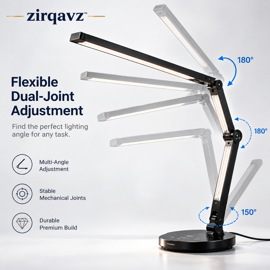 ZIRQAVZ™ LumiFlex Pro Adjustable LED Desk Lamp