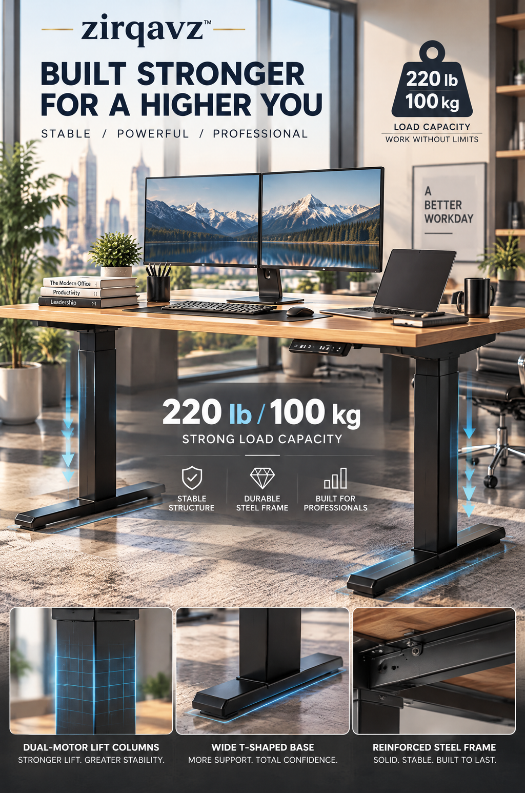 ZIRQAVZ™ Elevate Pro Electric Standing Desk