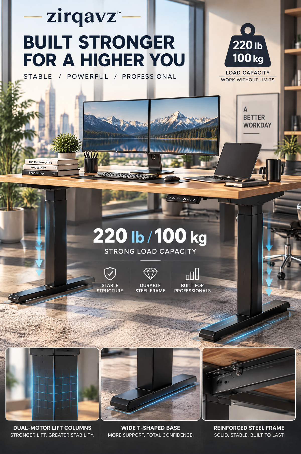 ZIRQAVZ™ Elevate Pro Electric Standing Desk