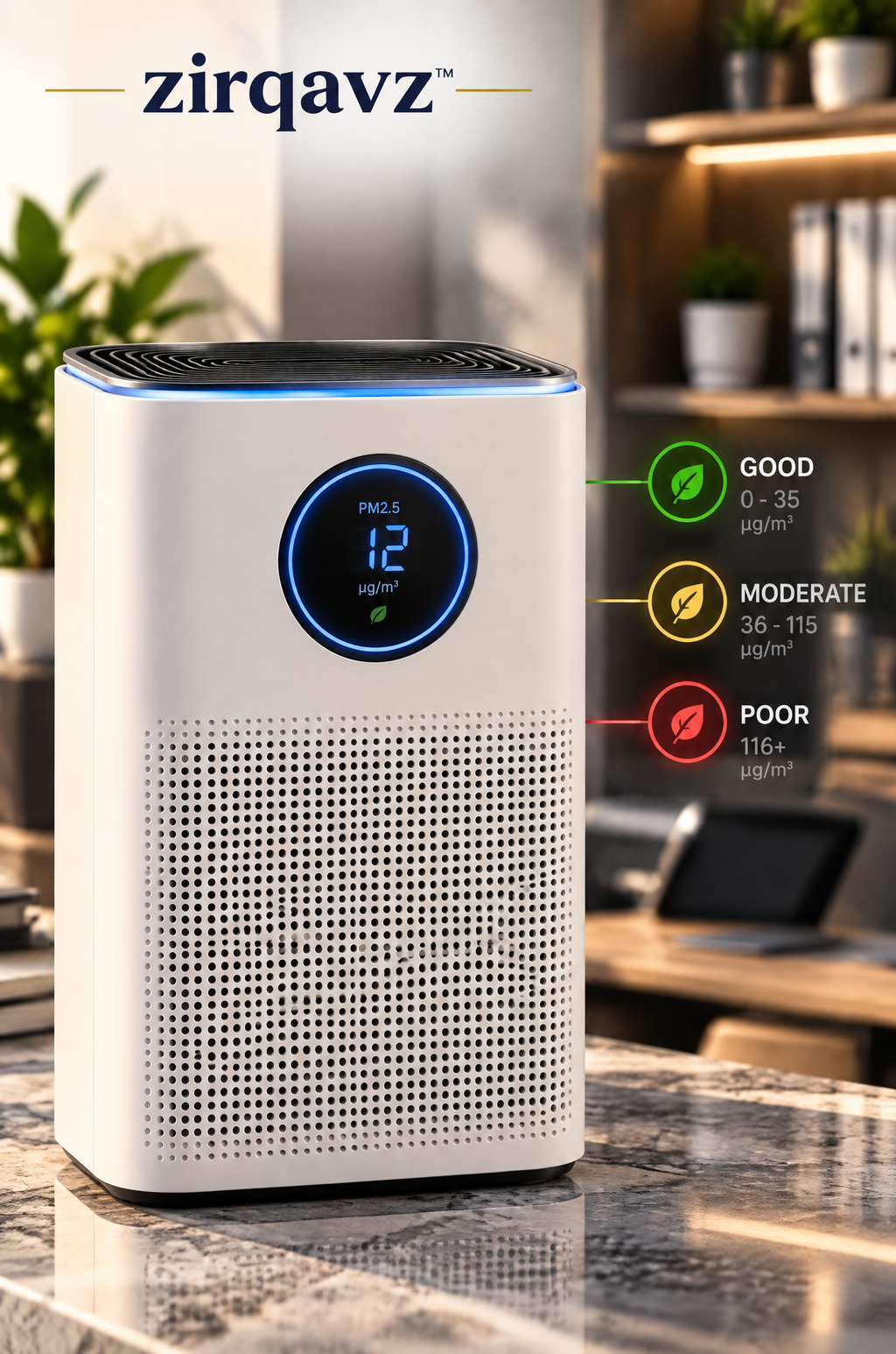 ZIRQAVZ™ AirPure Pro Smart Office Air Purifier