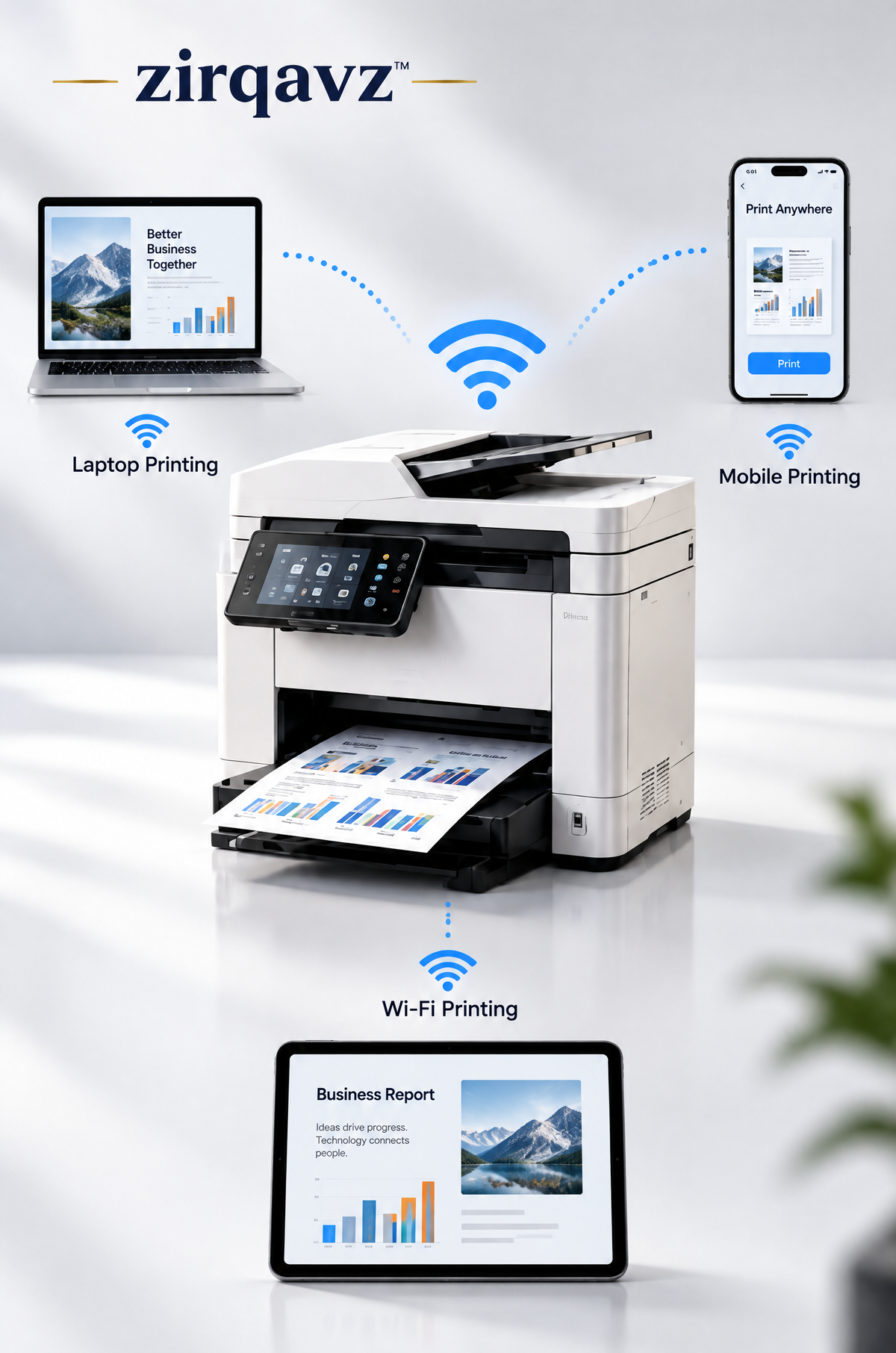 ZIRQAVZ™ OfficeFlow Pro All-in-One Color Printer