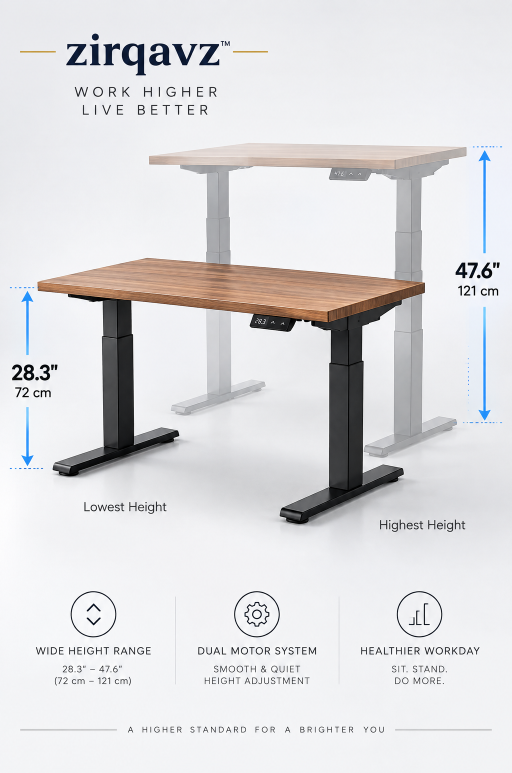 ZIRQAVZ™ Elevate Pro Electric Standing Desk