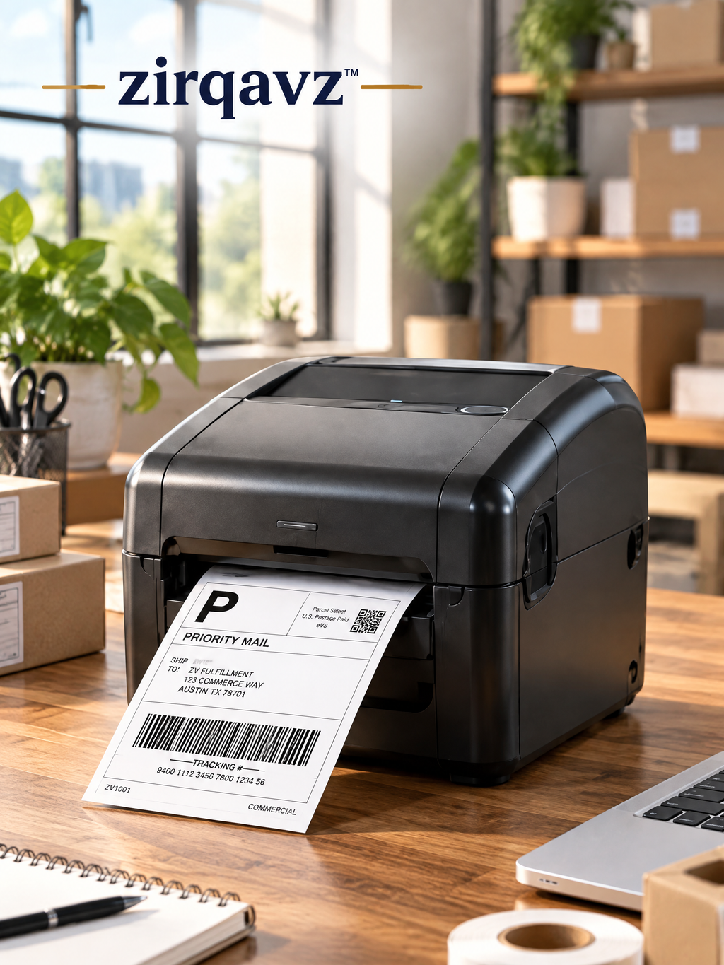 ZIRQAVZ™ LabelFlow Pro Thermal Shipping Label Printer