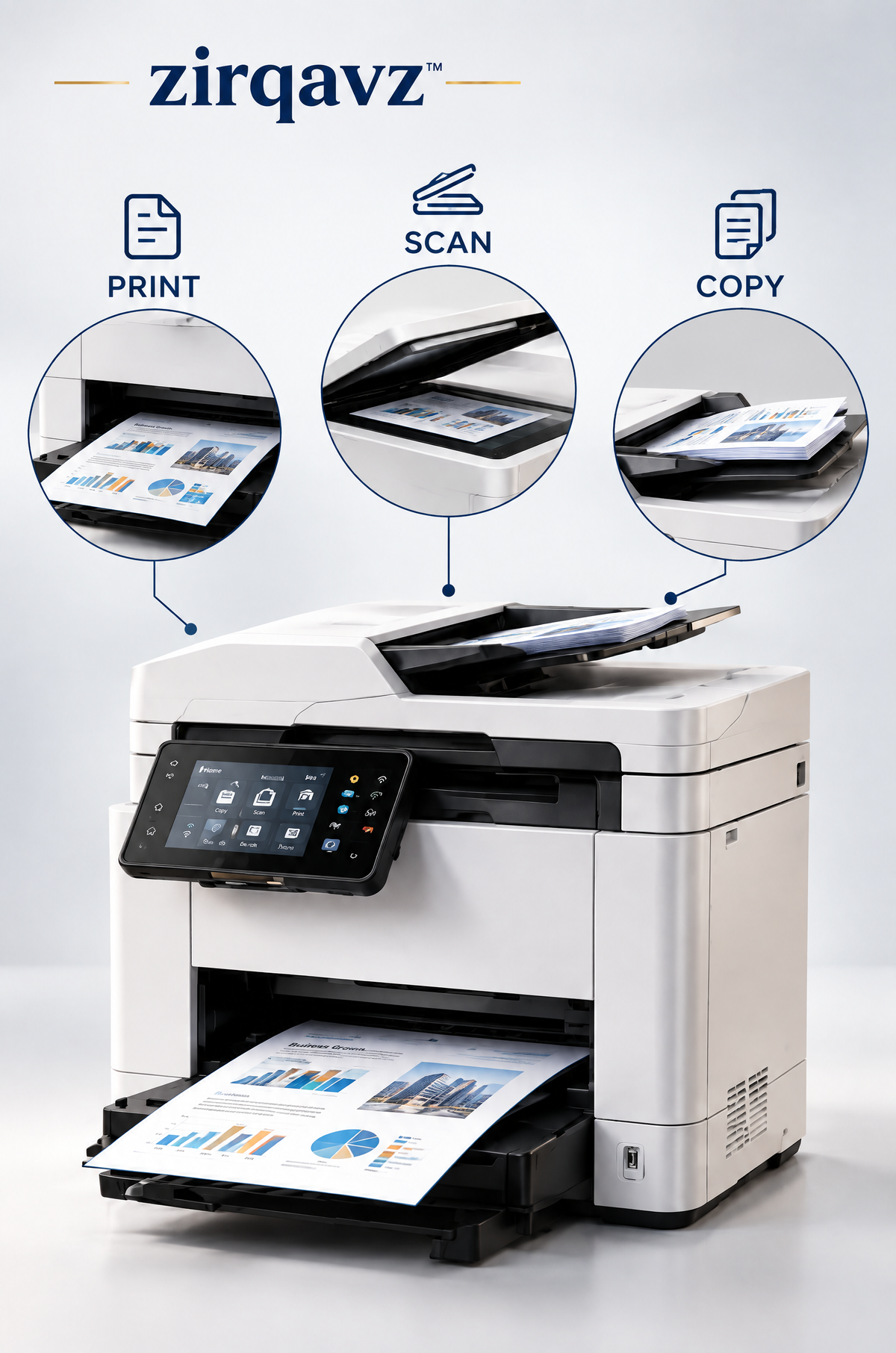 ZIRQAVZ™ OfficeFlow Pro All-in-One Color Printer